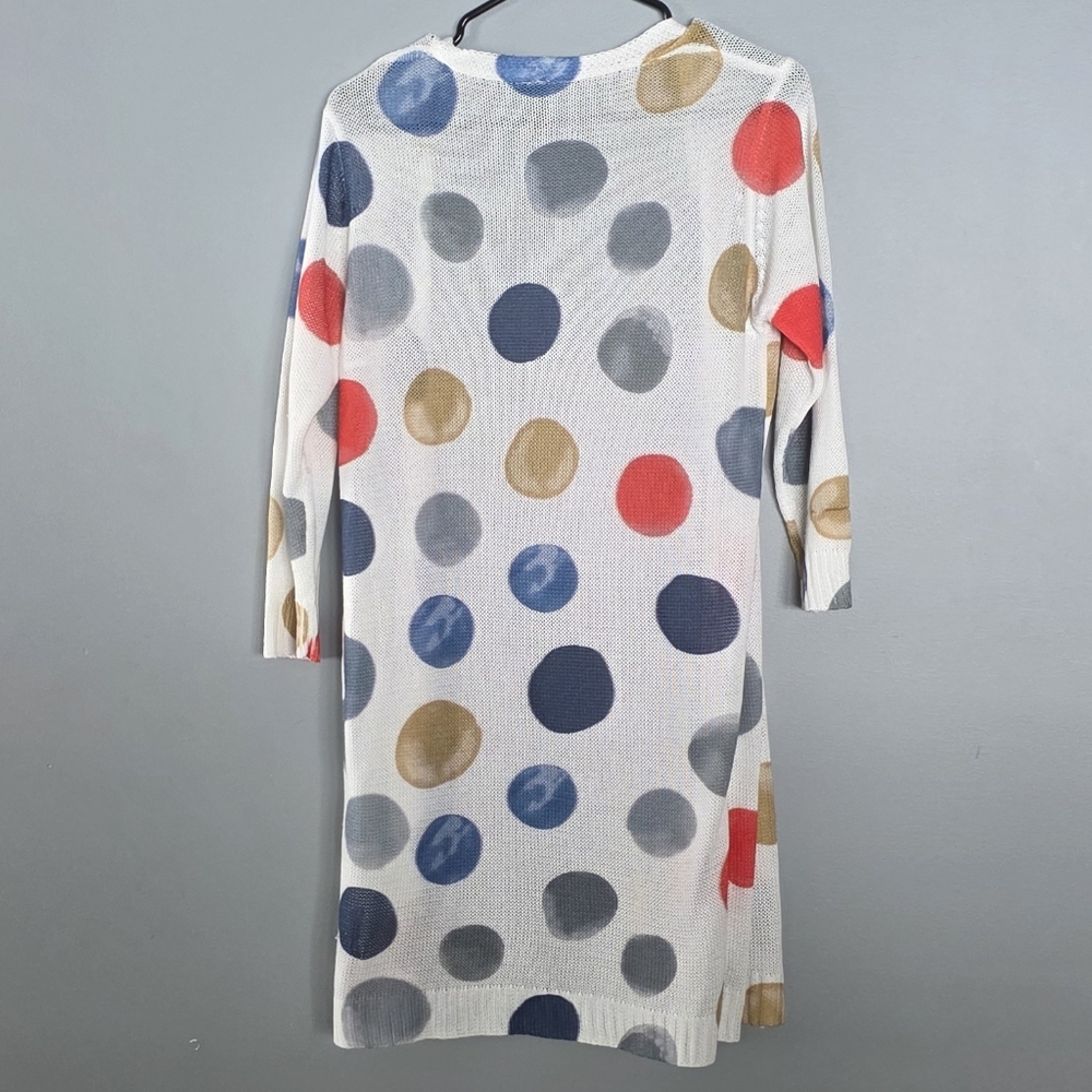 Colorful Polka Dot Open Front Cardigan - Picture 5 of 6